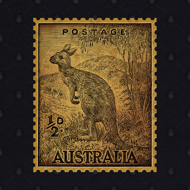 Australia Stamp - Kangaroo by Midcenturydave